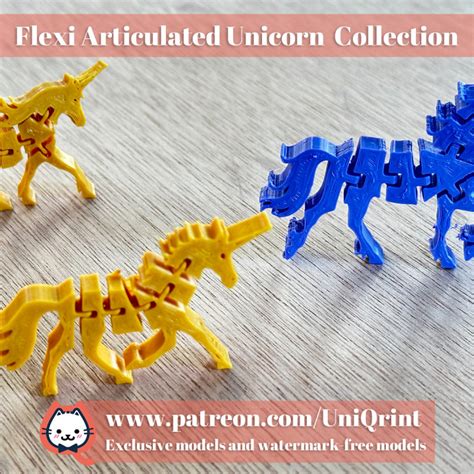 Flexi Articulated Unicorn (Print in place) by UniQrint .